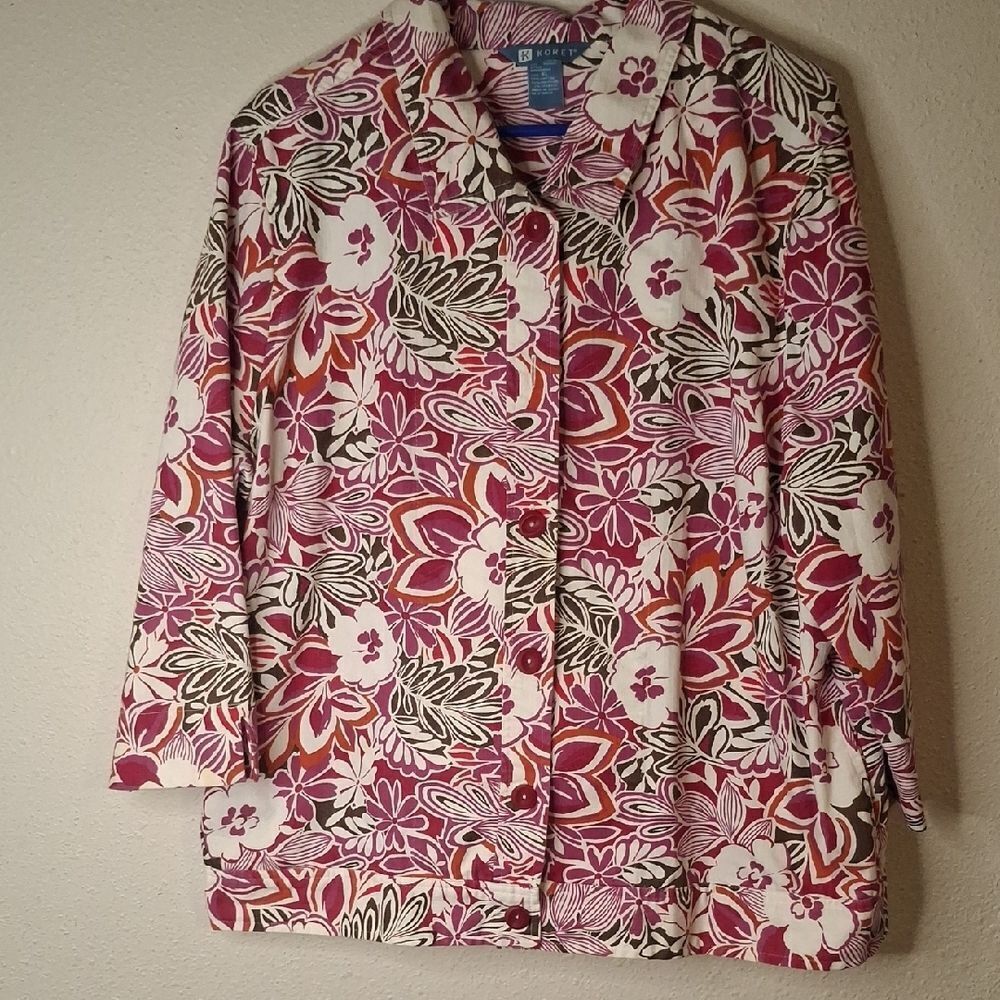 Koret Floral Button-Up Jacket size XL